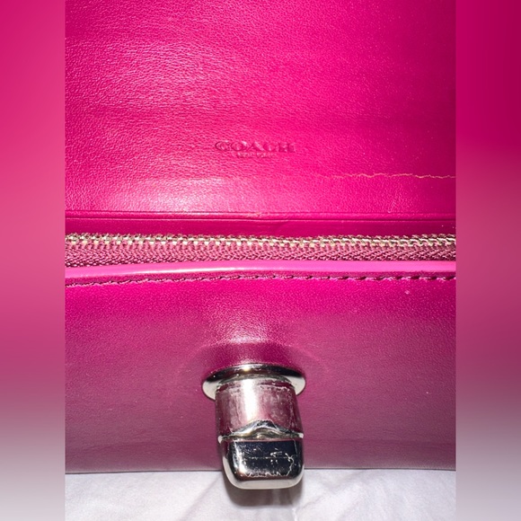 COACH // Burgundy Smith Leather TurnlockSlim Envelope Wallet - Picture 4 of 9